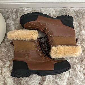 UGG Tan and Cream Fur-Lined Boots